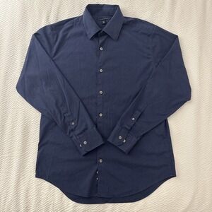Banana Republic Stretch Mens Medium Blue Casual Button Up Dress Shirt